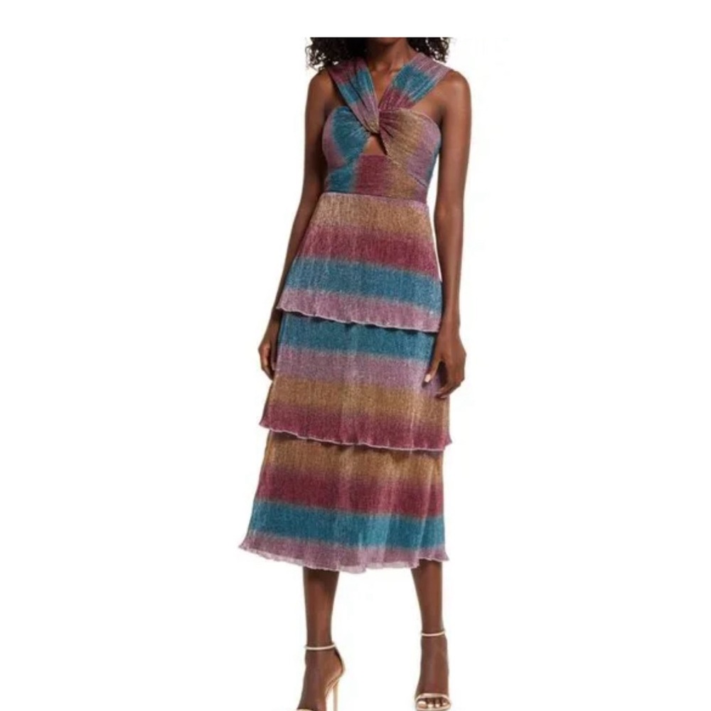 Saylor Metallic Halter Dress - Picture 4 of 5